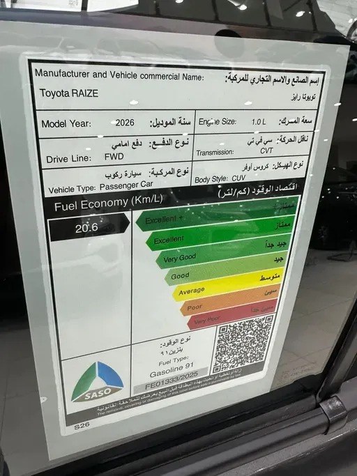 Toyota Raize LIMITED 2026